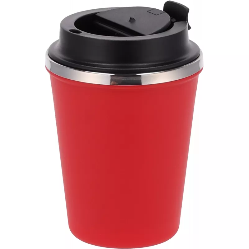 Kubek termiczny 350 ml z powłoką z recyklingu METODY - czerwony (8496205)