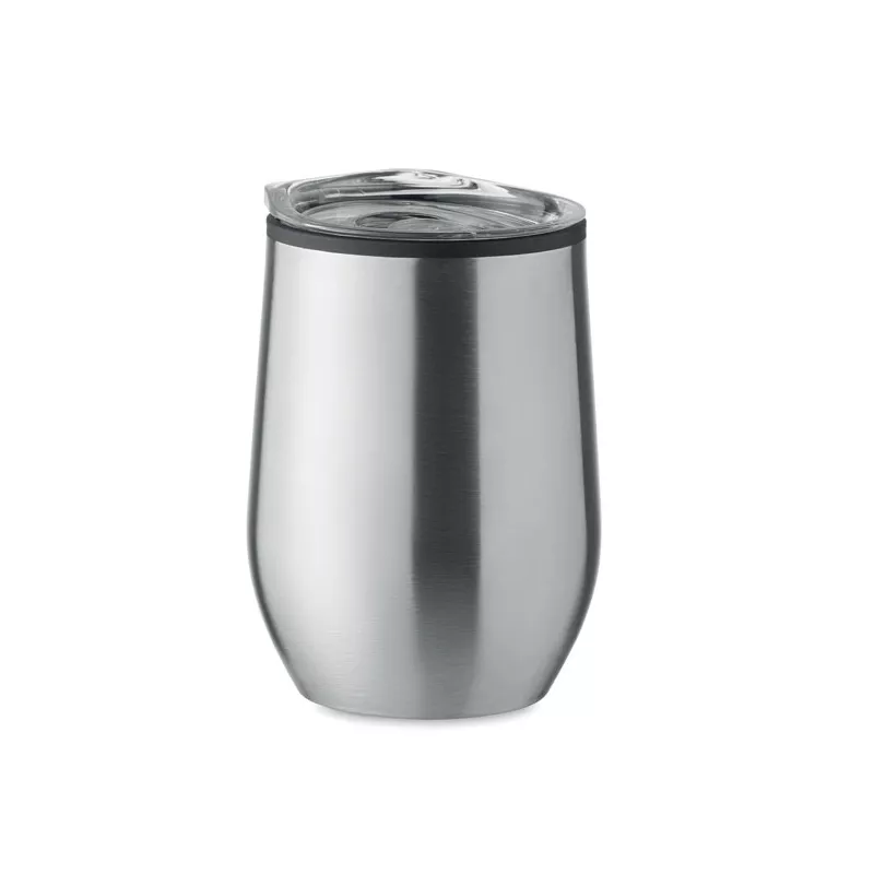 Kubek termiczny stalowy z pokrywką 350 ml CHIN CHAN - Srebrny Mat (MO6700-16)