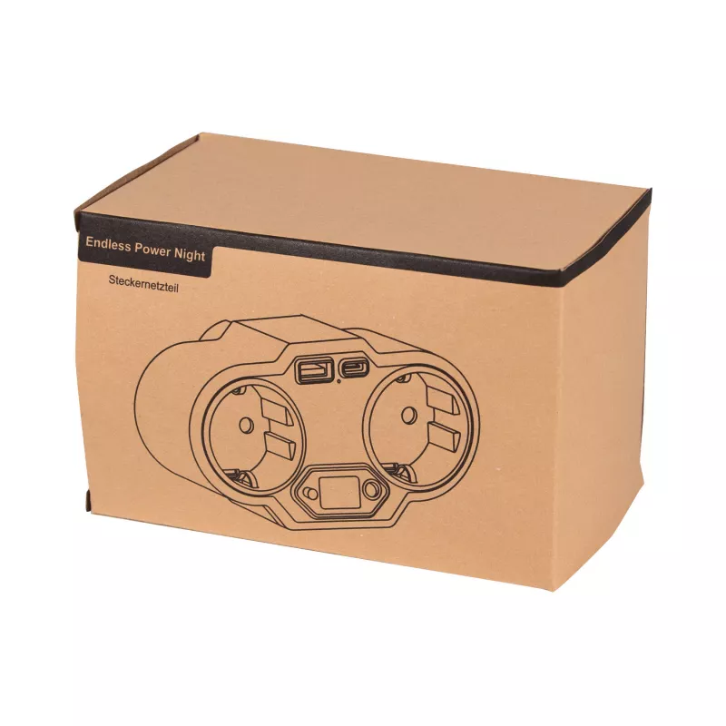 Wtyczka USB z lampką nocną - biały (56-0402719)