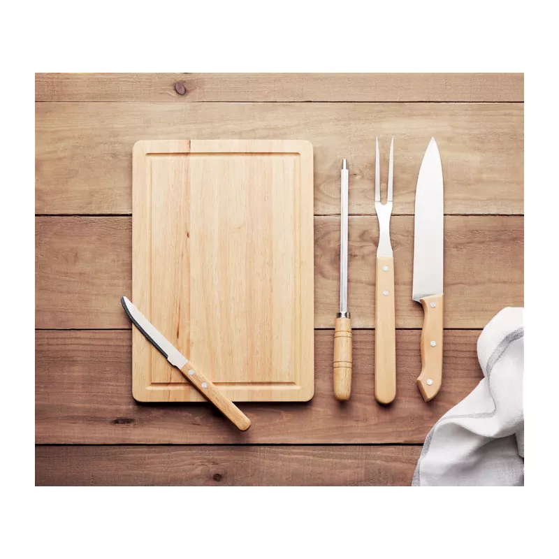 Zestaw do grilla z deską do krojenia w etui GRILLE - Czarny (MO9686-03)