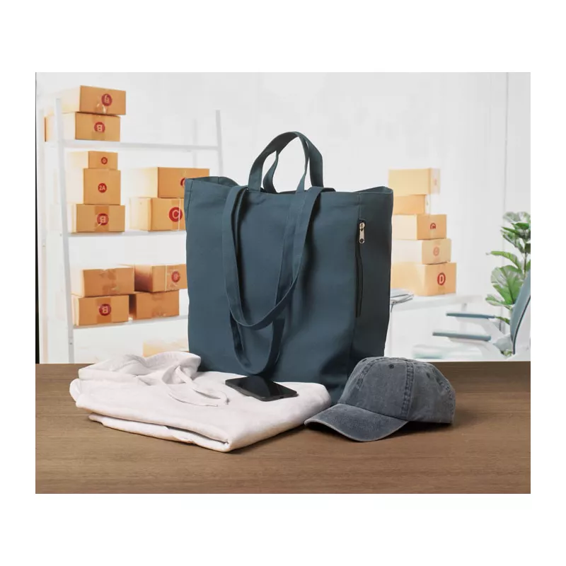 Torba na zakupy z recyklingu 380 g/m² GAVE COLOUR - Niebieski (MO2565-04)