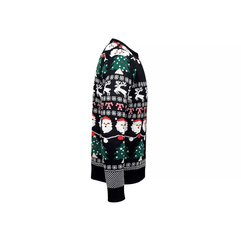 Sweter świąteczny z 10 lampkami LED S/M SHAMIS - Czarny (CX1553-03)