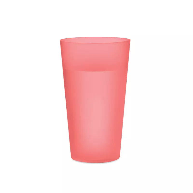 Kubek eventowy wielorazowy z PP 500 ml FESTA LARGE - Przezroczysty Czerwony (MO9907-25)