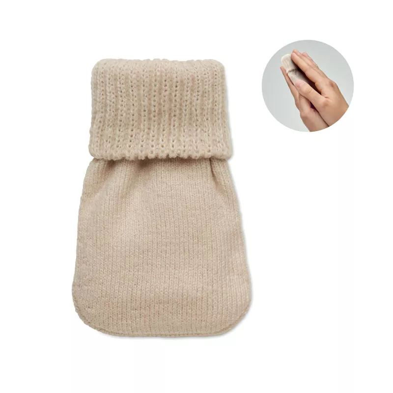 Ogrzewacz do rąk w dzianinowym pokrowcu WARMMUFF - Bezowy (MO2667-13)