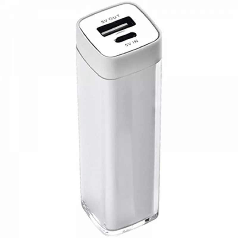 Zestaw podróżny power bank 2200 mAh i wtyczki EXETER - biały (008106)