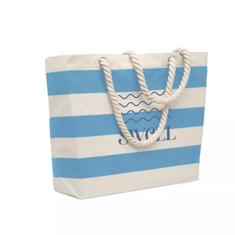 Torba plażowa bawełniana 220 g/m² HEAVEN STRIPE - Baby Blue (MO2126-66)