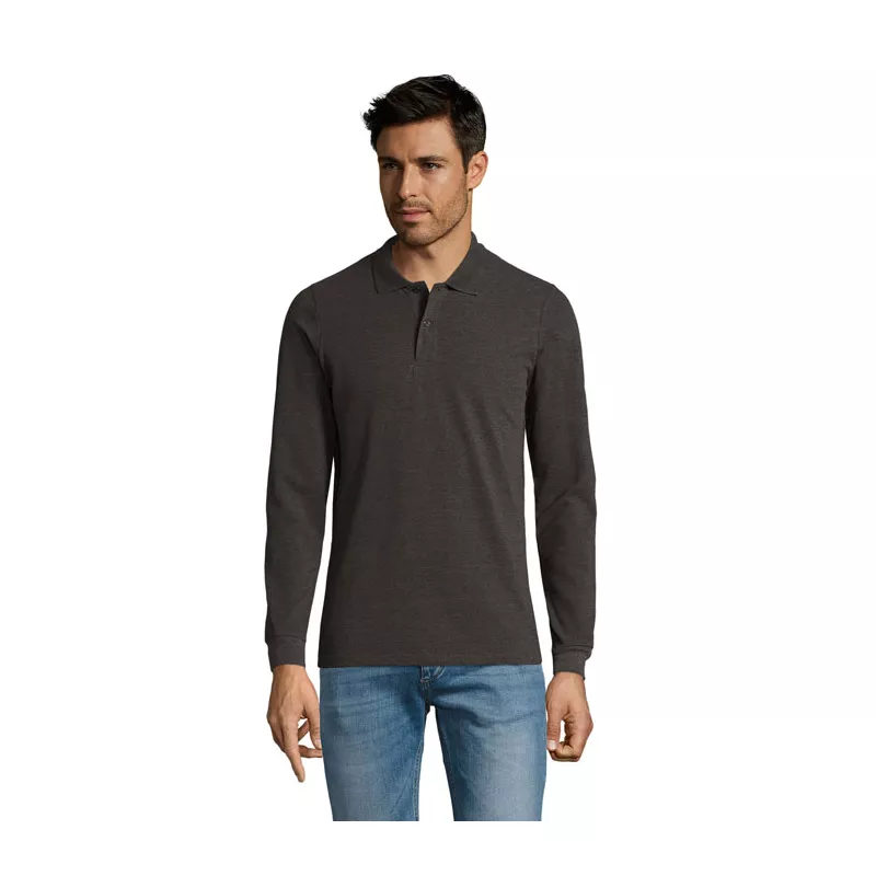 Polo męskie 180 g/m² Sol's PERFECT LSL MEN - Charcoal Melange (S02087-CE)