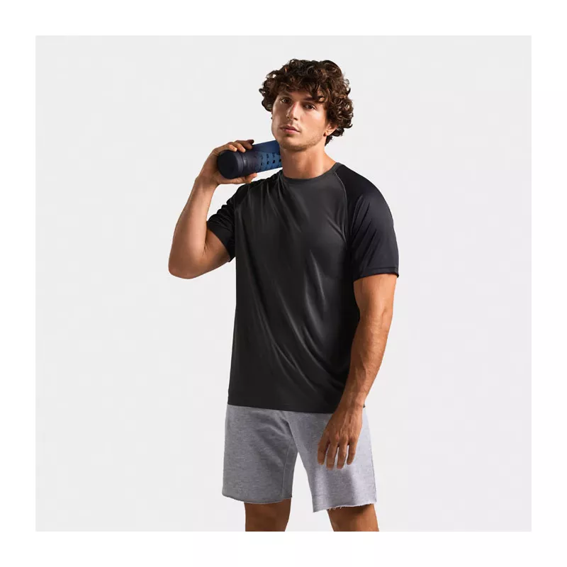 Koszulka sportowa unisex z recyklingu Sol's VORTEX - Black/Charcoal Grey (S04787-BI)