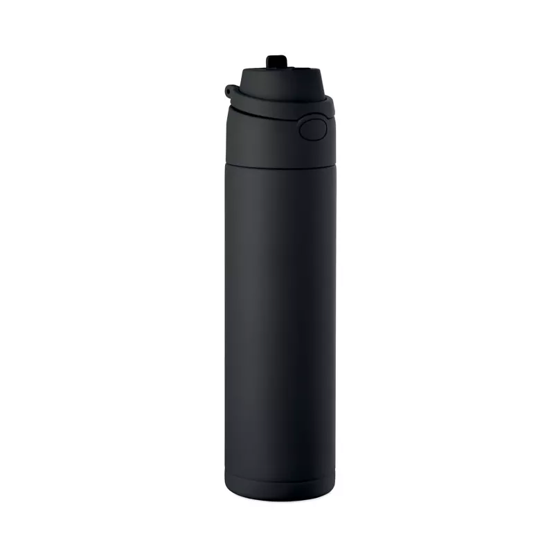 Butelka stalowa ze słomką 650 ml TOIEN ONE - Czarny (MO2989-03)