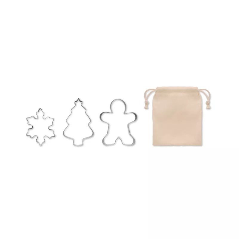 Foremki do ciastek świąteczne 3 szt. COOKIES - Bezowy (CX1594-13)