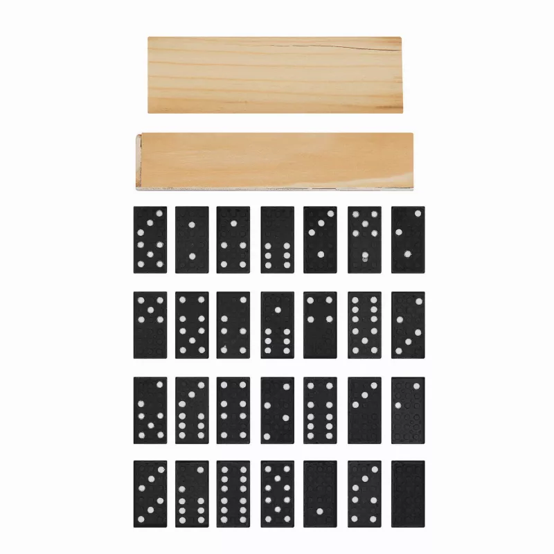 Klasyczna gra DOMINO - czarny, drewniano (56-0501011)
