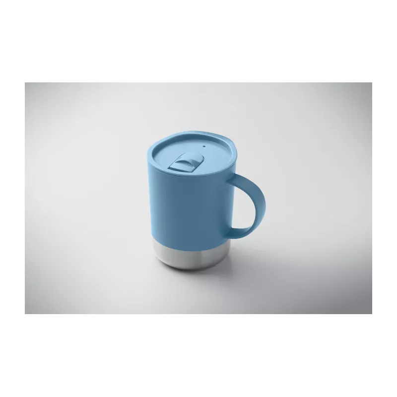 Kubek z PP z przesuwaną pokrywką 300 ml BEAKER - Petrol (MO2772-20)