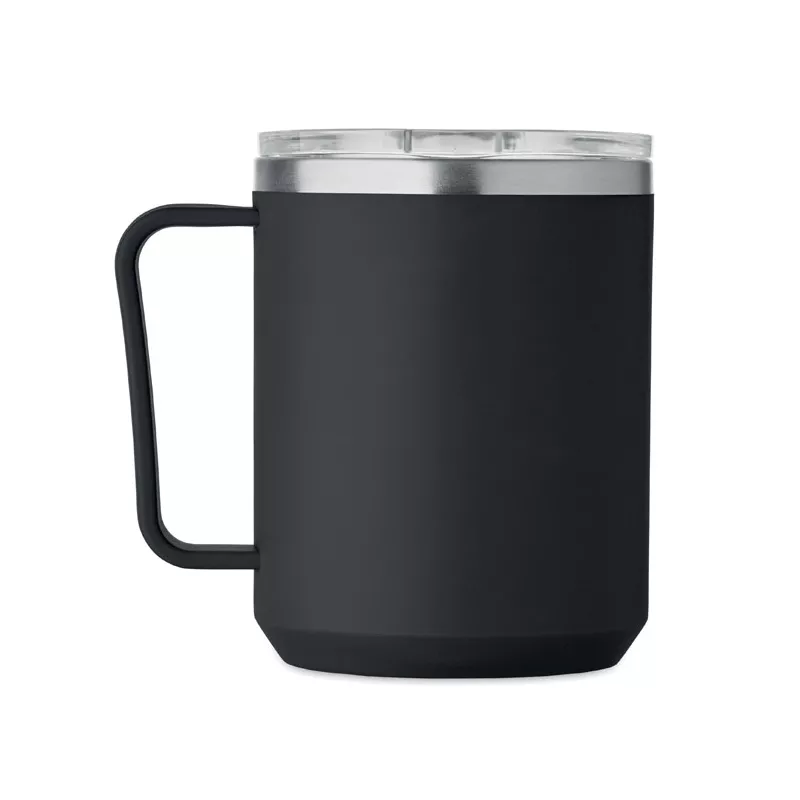 Kubek dwuścienny z przesuwaną pokrywką 400 ml COCOA - Czarny (MO2900-03)