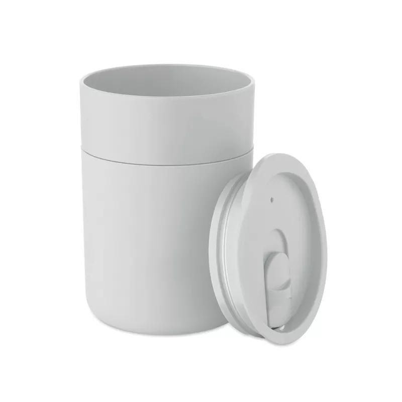 Kubek z PP z silikonową osłoną 330 ml GOBLET - Bialy (MO2773-06)