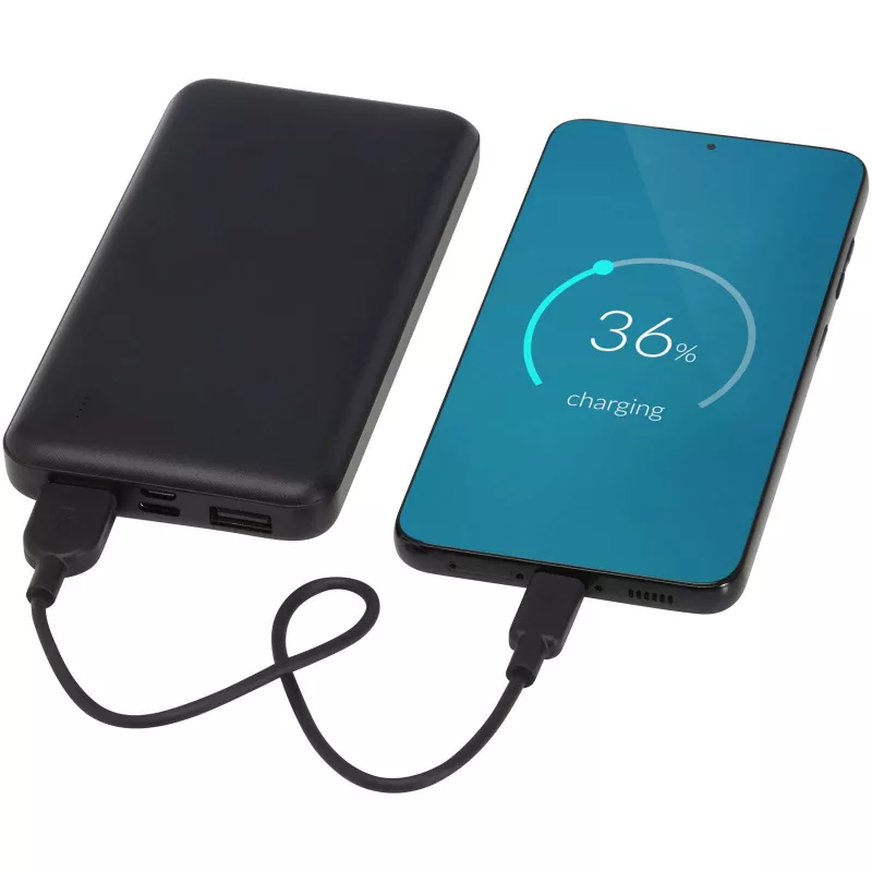 Intan powerbank o pojemności 10 000 mAh i mocy 10 W z tworzyw sztucznych pochodzących z recyklingu - Czarny (12445890)