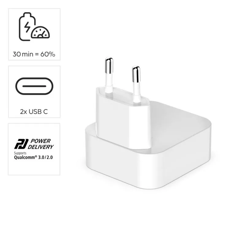 Składana ładowarka ścienna 40W Hama - biały (VH021-02)