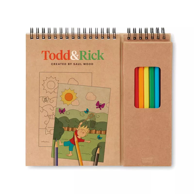 Blok do kolorowania z 8 kredkami COLOPAD - Bezowy (MO8769-13)