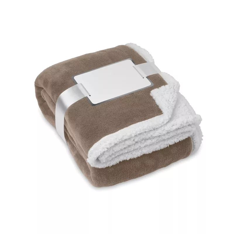 Koc polarowy z sherpą 120x150 cm 200 g/m² ZERMATT - Khaki (MO9089-39)