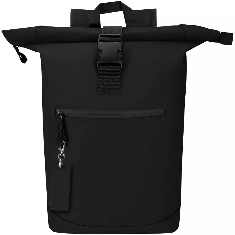 Resi Plus brelok z prostokątną zawieszką z recyklingowanego materiału z certyfikatem GRS - Czarny (13014190)