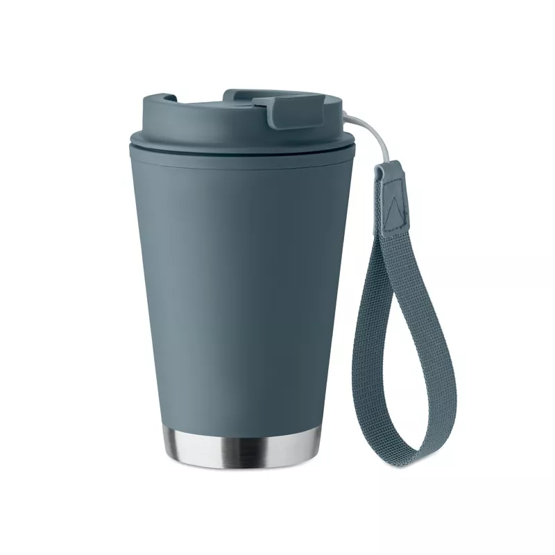 Kubek dwuścienny z PP z paskiem 300 ml TOPIZ - Petrol (MO2596-20)