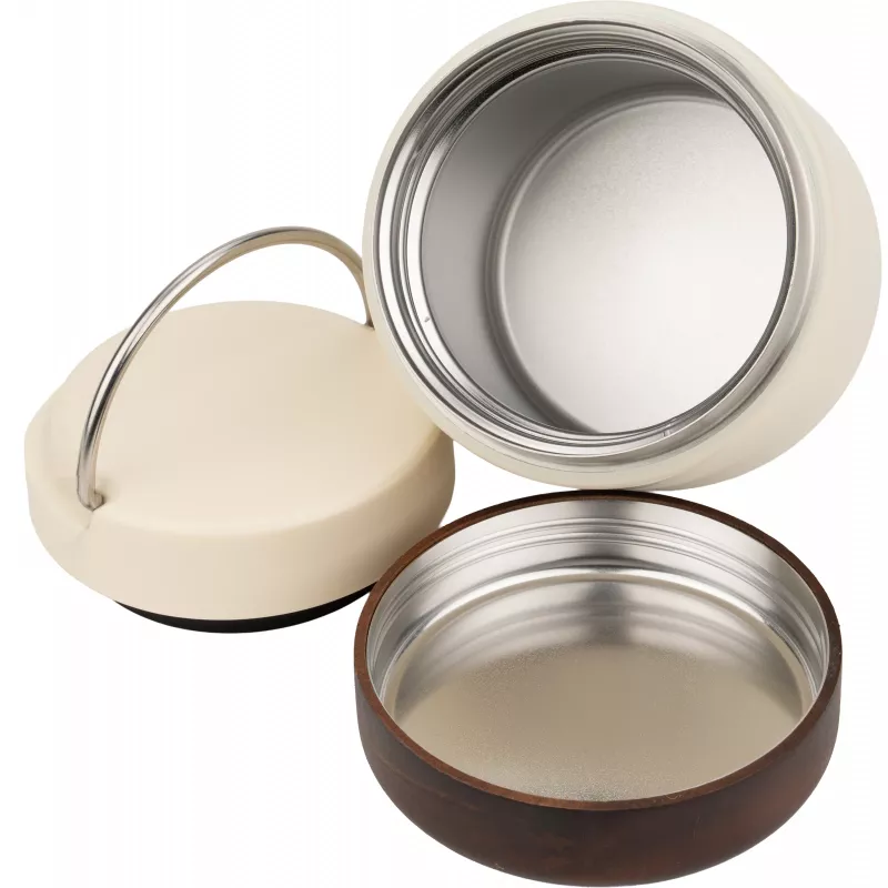 Lunch box termiczny stalowy z recyklingu PORTO CERVO MoLu 400 ml - biały (398306)