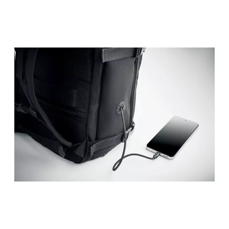 Plecak kabinowy z RPET na laptop 15" FLYHIGH - Czarny (MO2784-03)