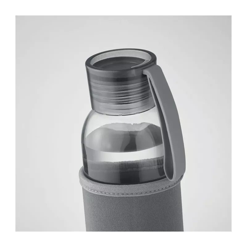 Butelka szklana z recyklingu 500 ml w etui EBOR - Szary (MO2089-07)