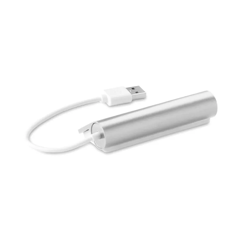 Hub USB 2.0 4-portowy aluminiowy ALUHUB - Srebrny Mat (MO8853-16)
