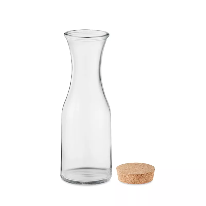 Karafka ze szkła z recyklingu z korkiem 1000 ml PICCA - Przezroczysty (MO6655-22)