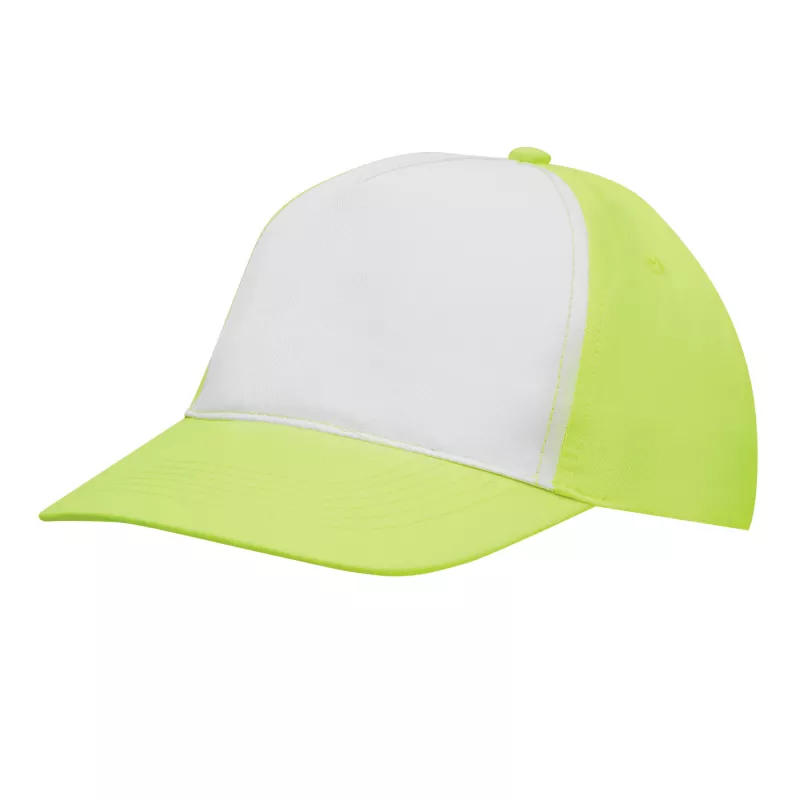 5 segmentowa czapka SHINY - biały, żółty (56-0701801)