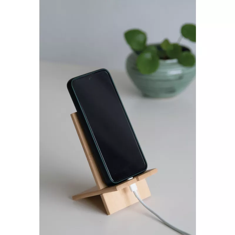 Stojak na smartfon BAMBOO CHAIR - brązowy (56-1107369)