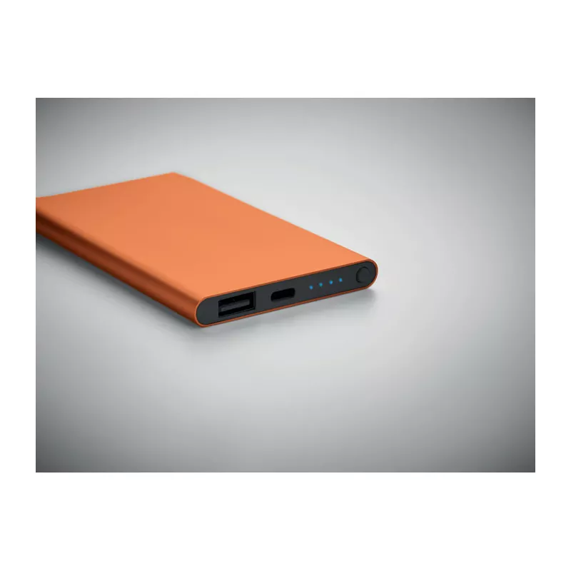 Powerbank płaski 4000 mAh aluminiowy POWERFLAT C - Pomaranczowy (MO6825-10)