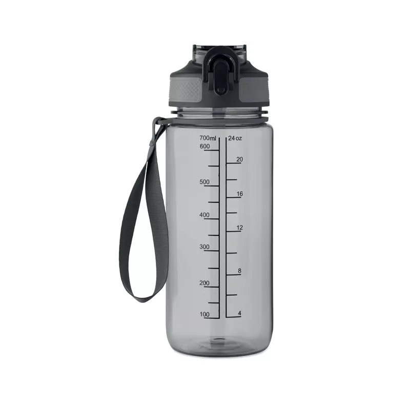 Butelka sportowa motywacyjna z RPET 700 ml ENKEL - Przezroczysty Szary (MO2792-27)