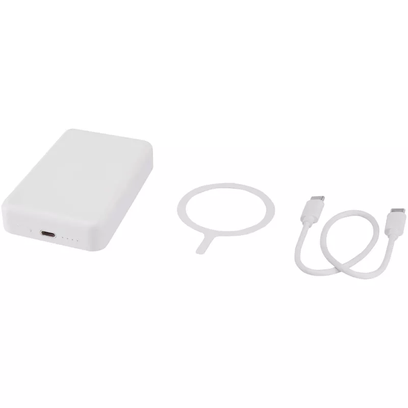 Acrab magnetyczny bezprzewodowy powerbank o pojemności 10 000 mAh i mocy 15 W z technologią 20 W PD — wykonany z tworzyw sztucznych pochodzących z recyklingu - Biały (12444201)