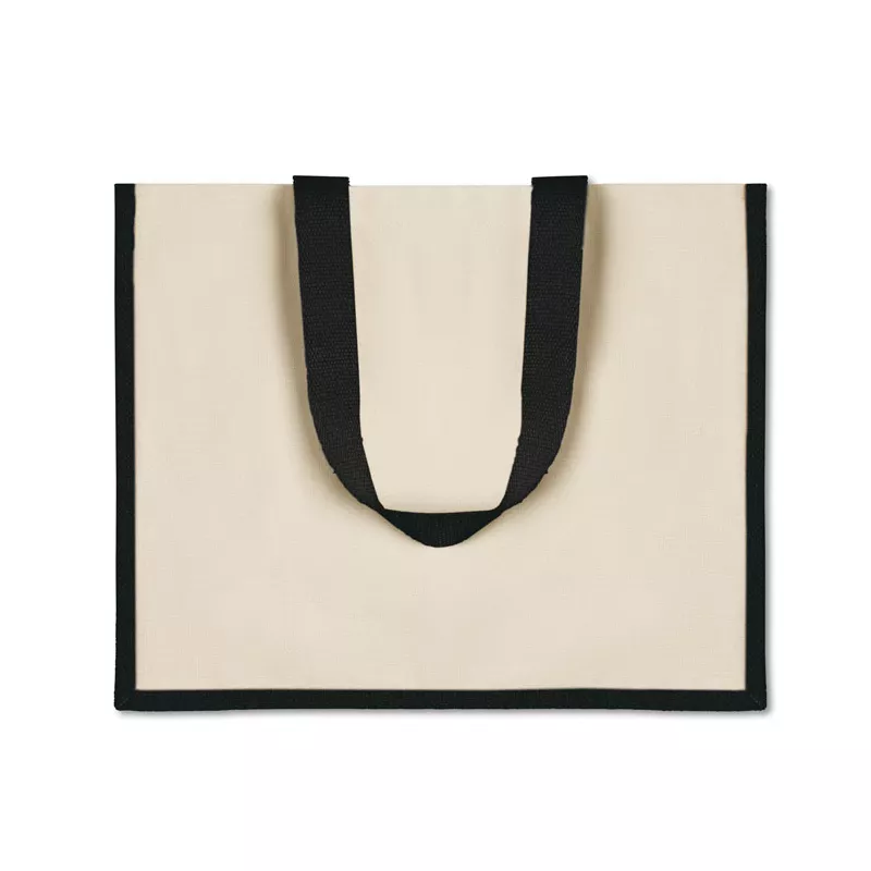 Torba jutowa laminowana CAMPO DE FIORI - Czarny (MO8967-03)