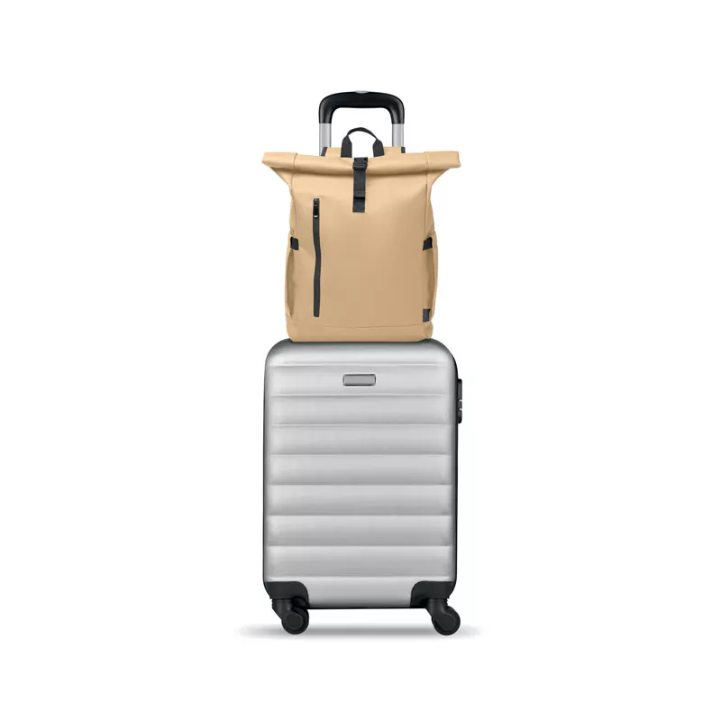Plecak rolltop na laptop RPET 600D BANGKOK ROLL - Khaki (MO2643-39)