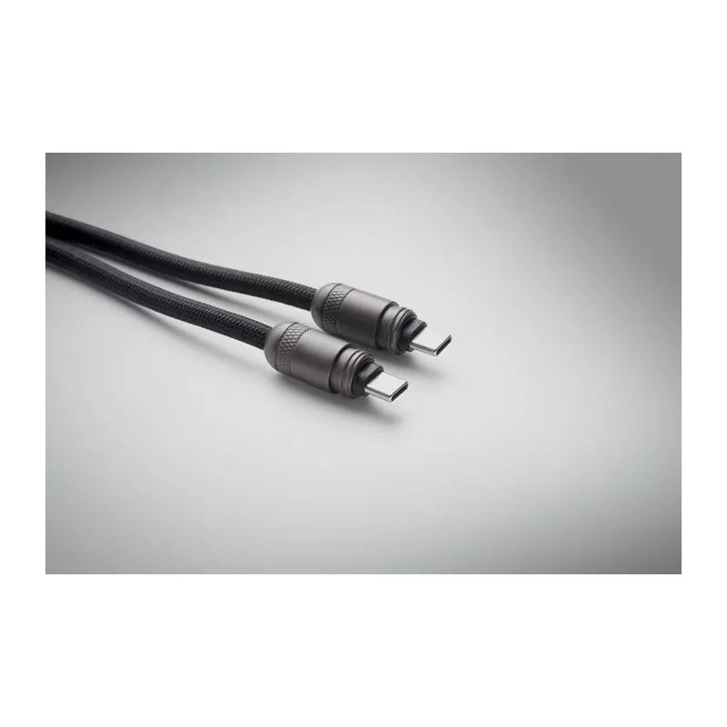 Smycz do telefonu z kablem 60W USB-C SHAKA - Czarny (MO2585-03)