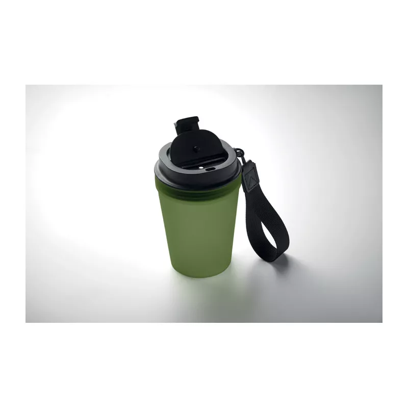 Kubek z PP z paskiem 300 ml ISFORDEN TUMBLER - Ciemnozielony (MO2670-60)