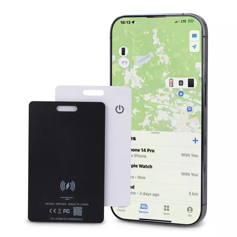 Xoopar ICE-Card Ultra-cienka karta śledząca z możliwością ładowania - biały (LT41801-N0001)