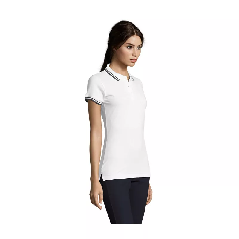 Polo damskie z piki 200 g/m² Sol's PASADENA WOMEN - Biały/Navy (S00578-NW)
