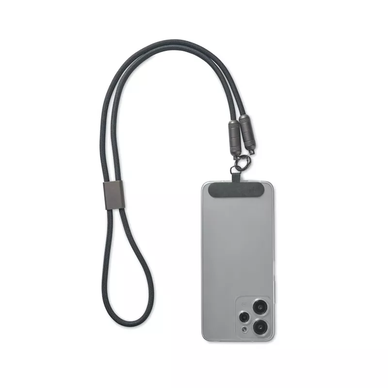 Smycz do telefonu z kablem 60W USB-C SHAKA - Czarny (MO2585-03)