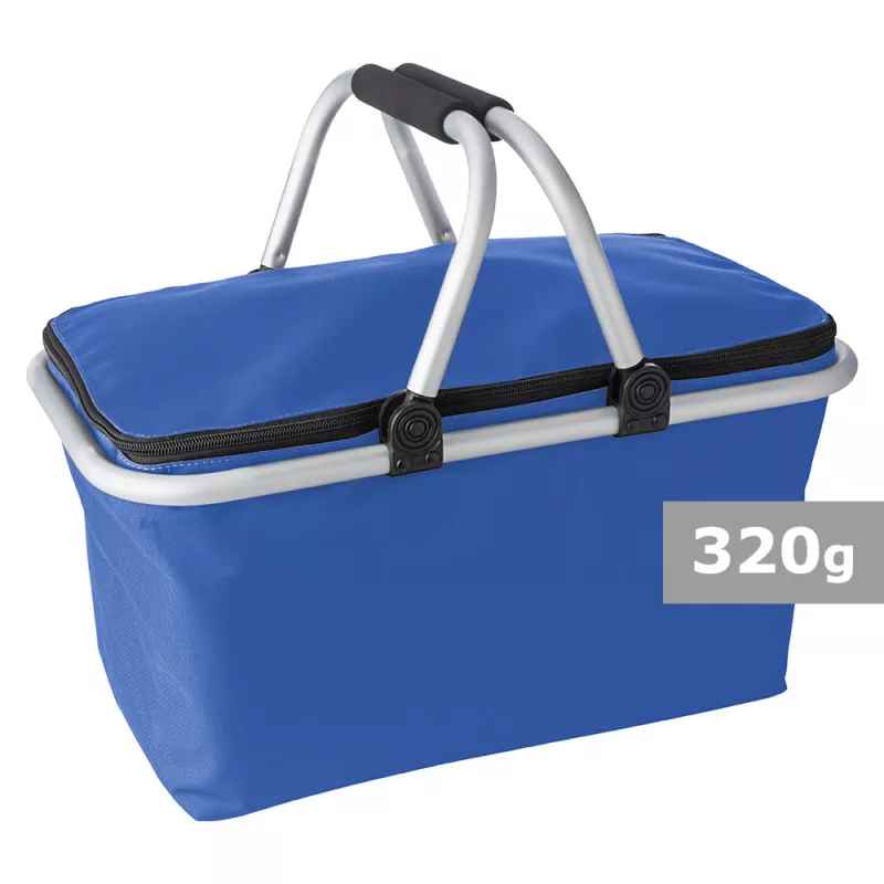 Koszyk poliestrowy, składany, torba termoizolacyjna - niebieski (V9432-11)