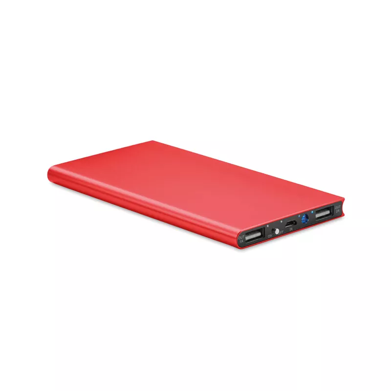 Powerbank płaski aluminiowy 8000 mAh POWERFLAT8 - Czerwony (MO8839-05)