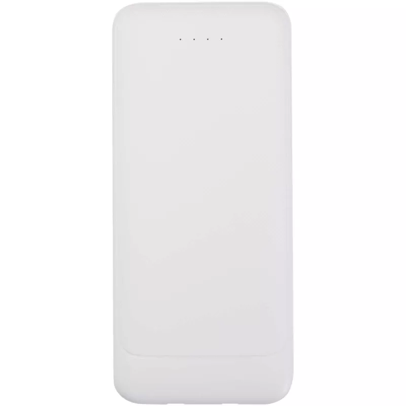 Adhil powerbank o pojemności 10.000 mAh i mocy 10 W z tworzyw sztucznych pochodzących z recyklilngu z 2 wbudowanymi kablami - Biały (12445901)