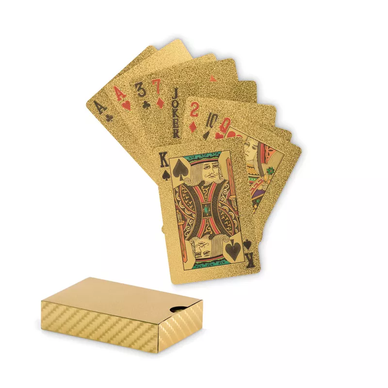 Karty do gry wodoodporne z PET AS - Matowy Zloty (MO2699-98)