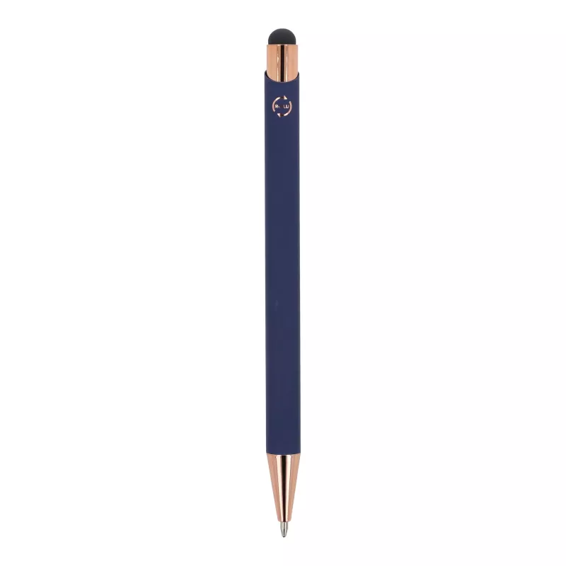 Długopis aluminiowy Prague grawer różowe złoto - ciemnoniebieski (LT87887-N0010)