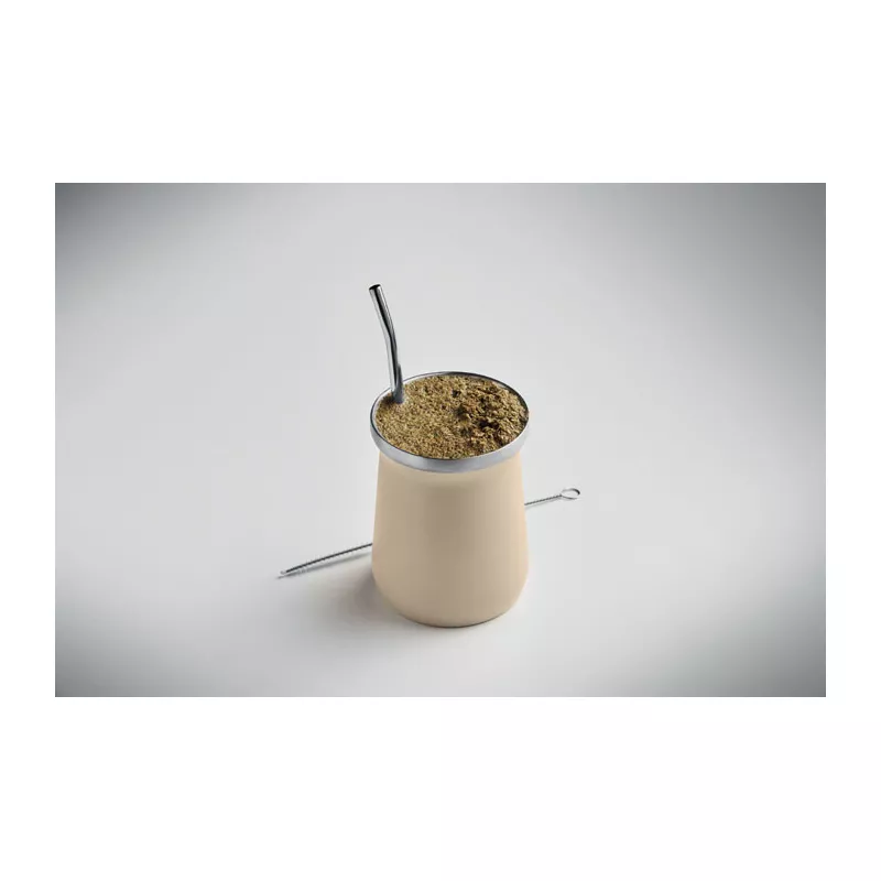 Kubek do yerba mate z bombillą 240 ml MIYERBA - Bezowy (MO2776-13)
