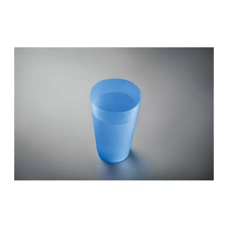 Kubek eventowy wielorazowy z PP 500 ml FESTA LARGE - Przezroczysty Niebieski (MO9907-23)