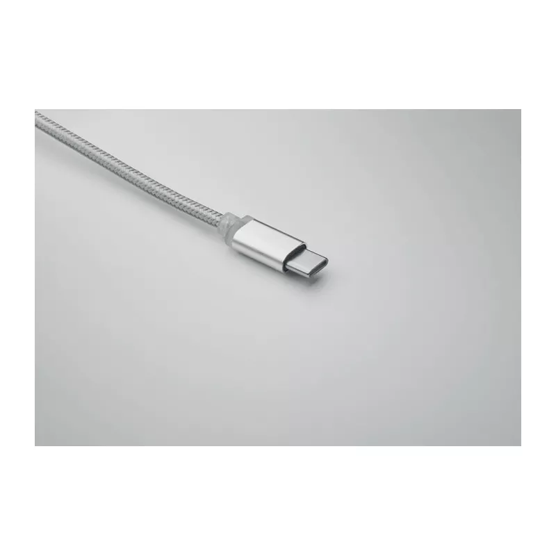 Kabel do ładowania 4 w 1 z brelokiem BLUE - Srebrny (MO2141-14)