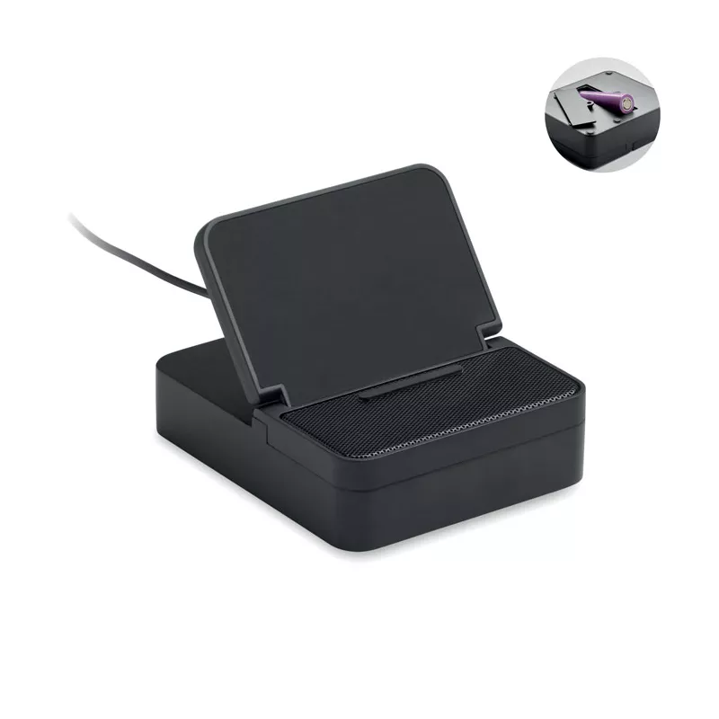 Głośnik z ładowarką indukcyjną 15W CHARGEBEAT - Czarny (MO3189-03)